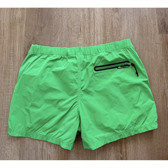 SUNDEK Swim Shorts Men Medium Bright Neon Green Athletic Trunks Pockets - Picture 6 of 7